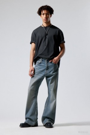 Weekday Time Loose Bootcut Jeans 青 | FMLV4831