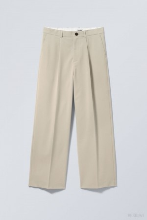 Weekday Uno Loose Suit Trousers ベージュ | JSWJ8247