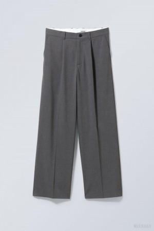 Weekday Uno Loose Suit Trousers グレー | PEYM5427