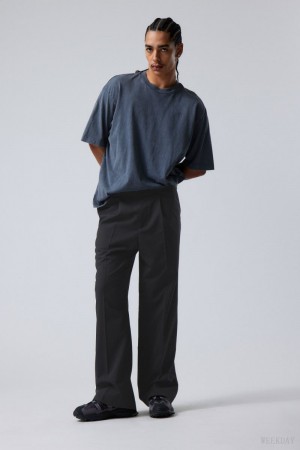 Weekday Uno Loose Suit Trousers 黒 | SGMJ2818