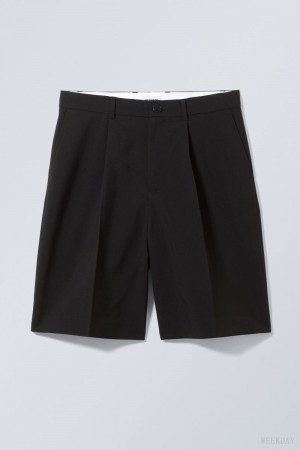 Weekday Uno Oversized Suit Shorts 黒 | BVEI4724