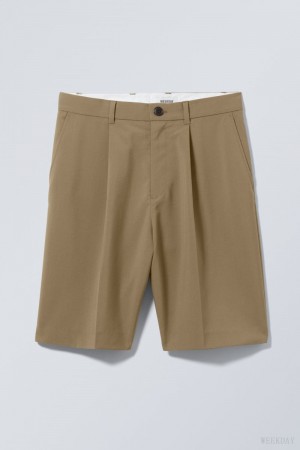 Weekday Uno Oversized Suit Shorts カーキ | UFDW4120