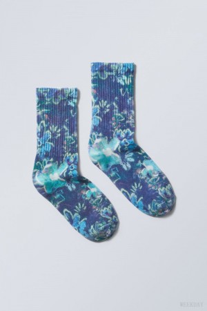 Weekday 運動 Printed Socks 青 | ILCM4022