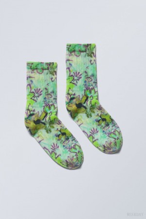 Weekday 運動 Printed Socks 花柄 | NTYF7117