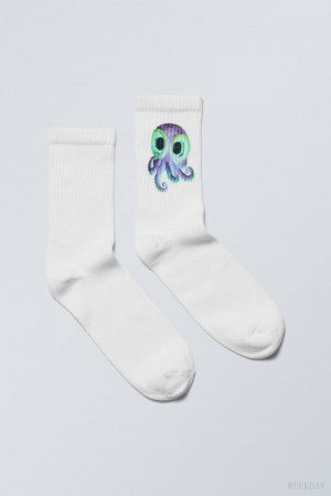 Weekday グラフィック 運動 Sock Ozzy Octopus | FAKB5672