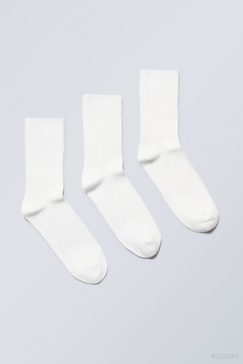 Weekday 3-pack Selma Socks 白 | ZJAW0901