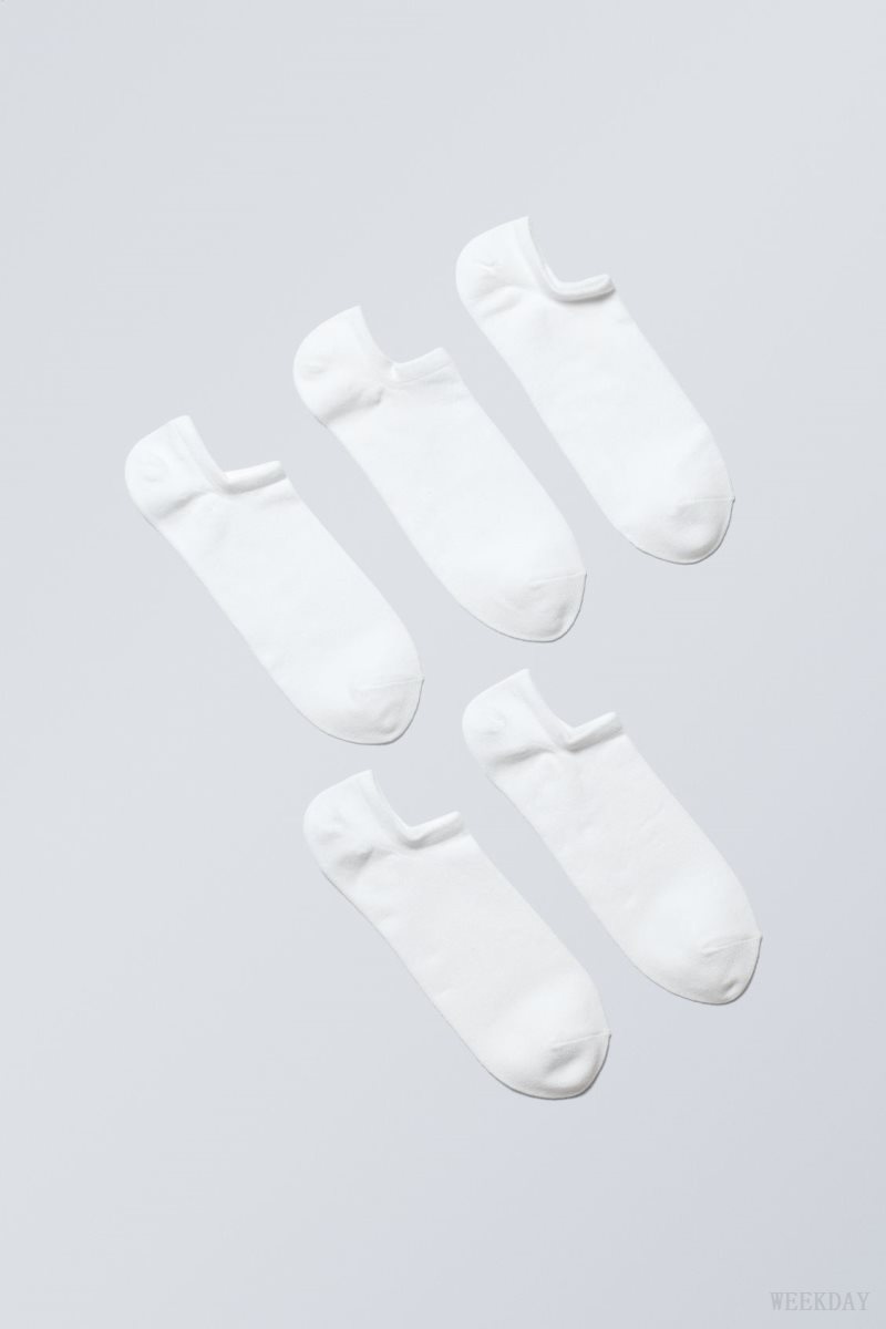 Weekday 5-pack Ankle Socks 白 | ZBUF0755