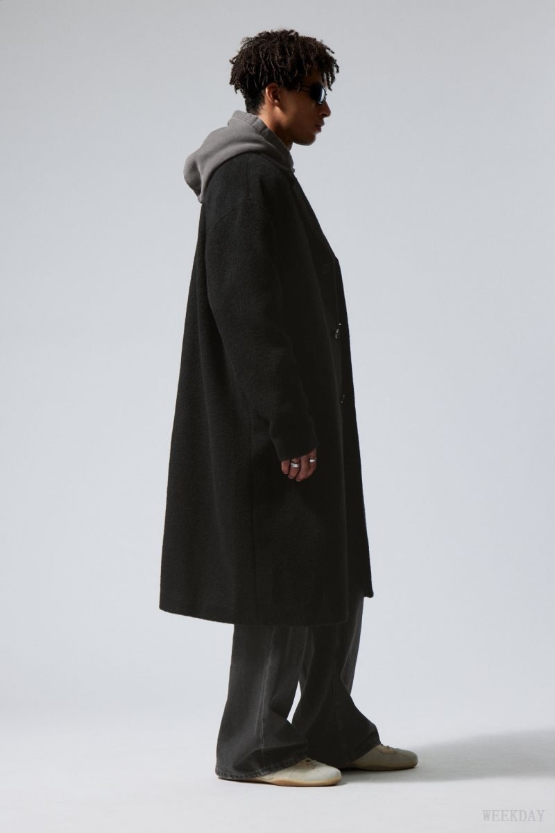 Weekday Albin ウール Coat 黒 | EMIR6161