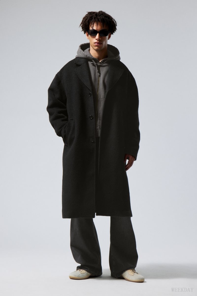 Weekday Albin ウール Coat 黒 | EMIR6161