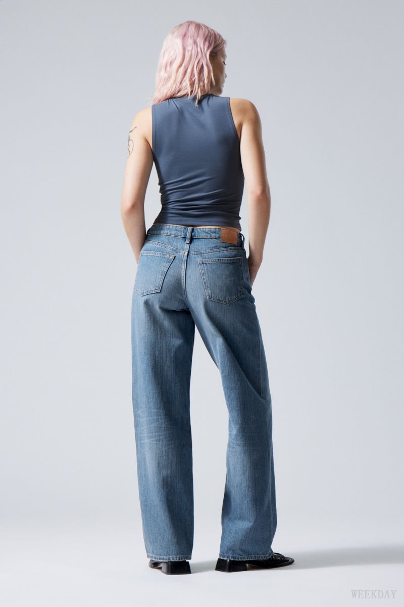 Weekday Ample Low Loose Jeans 青 | MNKL3811