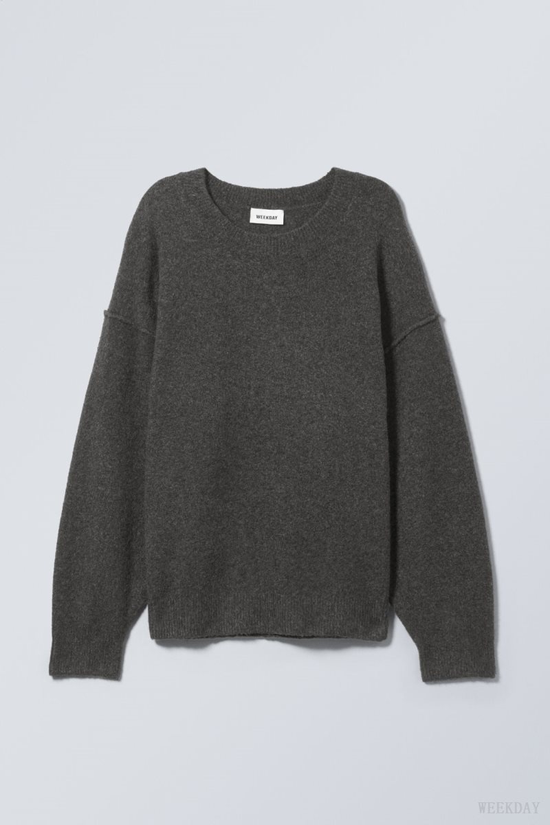 Weekday Annie Knit Sweater 暗グレー | VLNQ4025