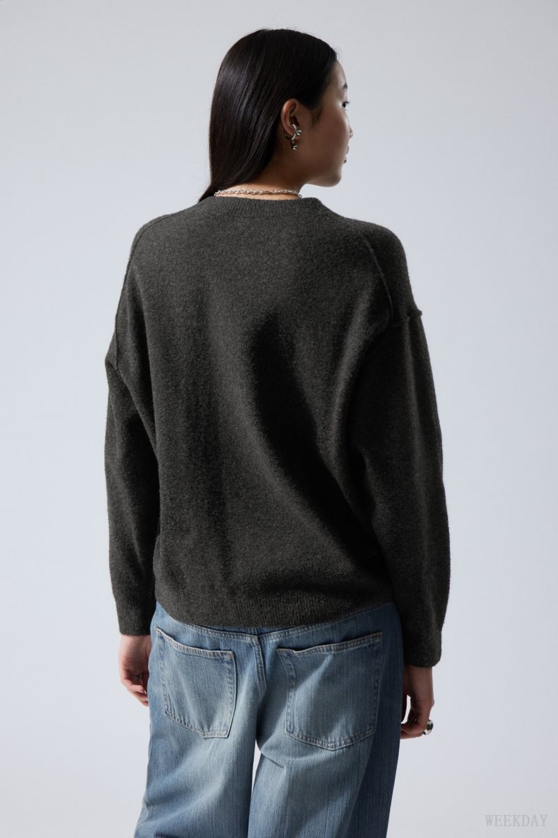 Weekday Annie Knit Sweater 暗グレー | VLNQ4025