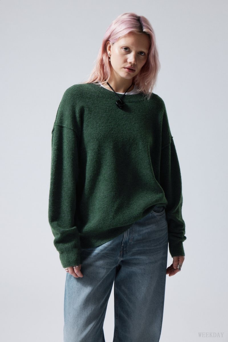 Weekday Annie Knit Sweater 暗緑 | XNQX5599