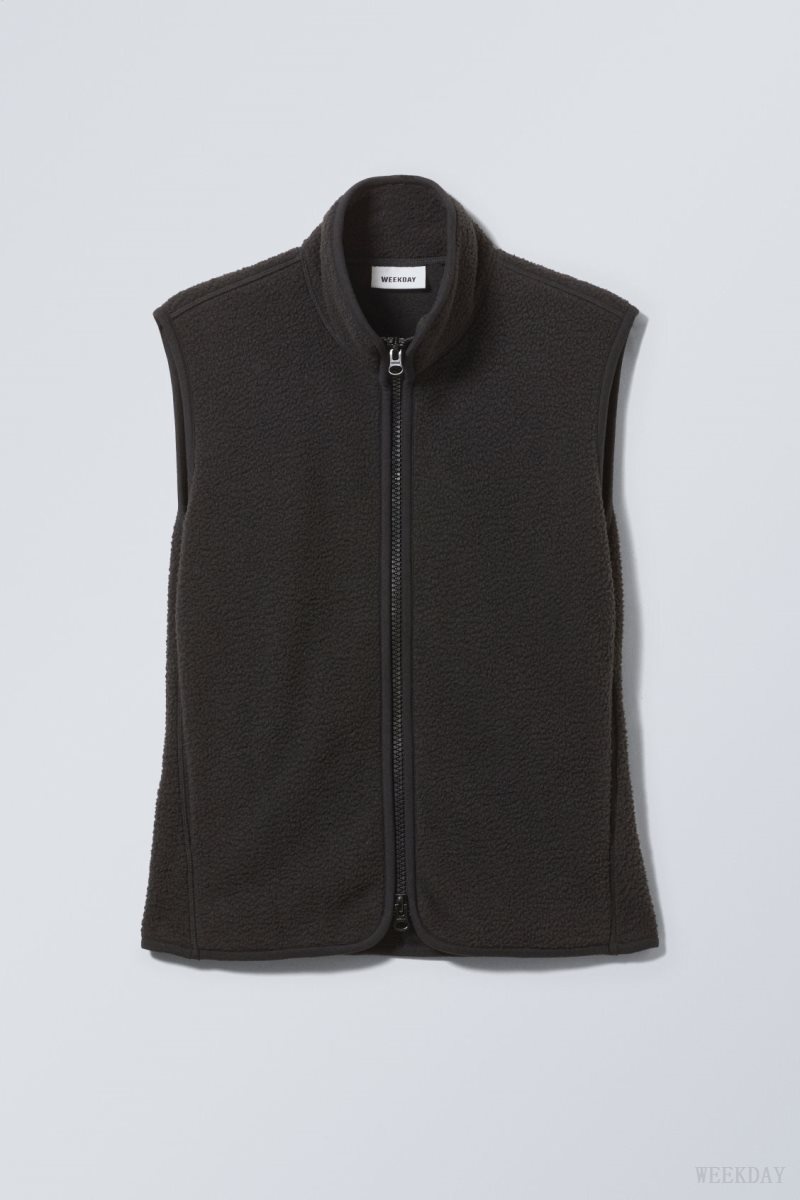 Weekday Any Fleece Vest 黒 | IGPU4724