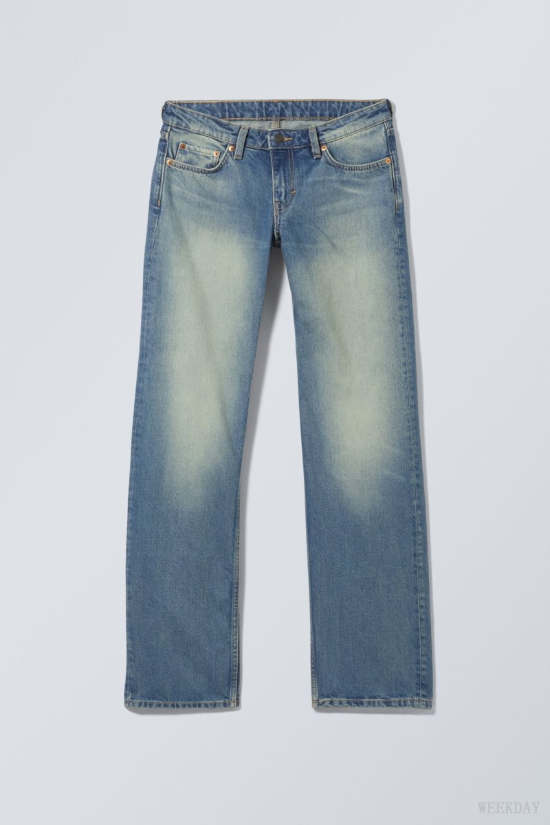 Weekday Arrow Low 真っ直ぐ Jeans 青 | HLML7344