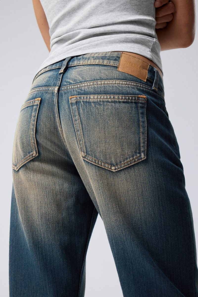 Weekday Arrow Low 真っ直ぐ Jeans 青 | JARW9120