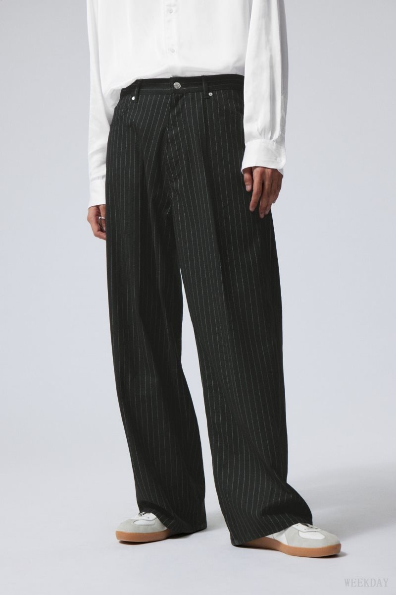 Weekday Astro Baggy Suit Trousers 黒 | JSZI4729