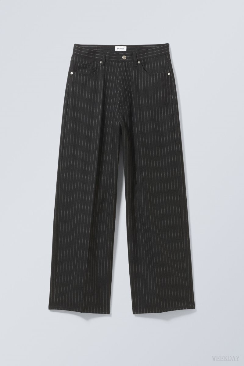 Weekday Astro Baggy Suit Trousers 黒 | JSZI4729