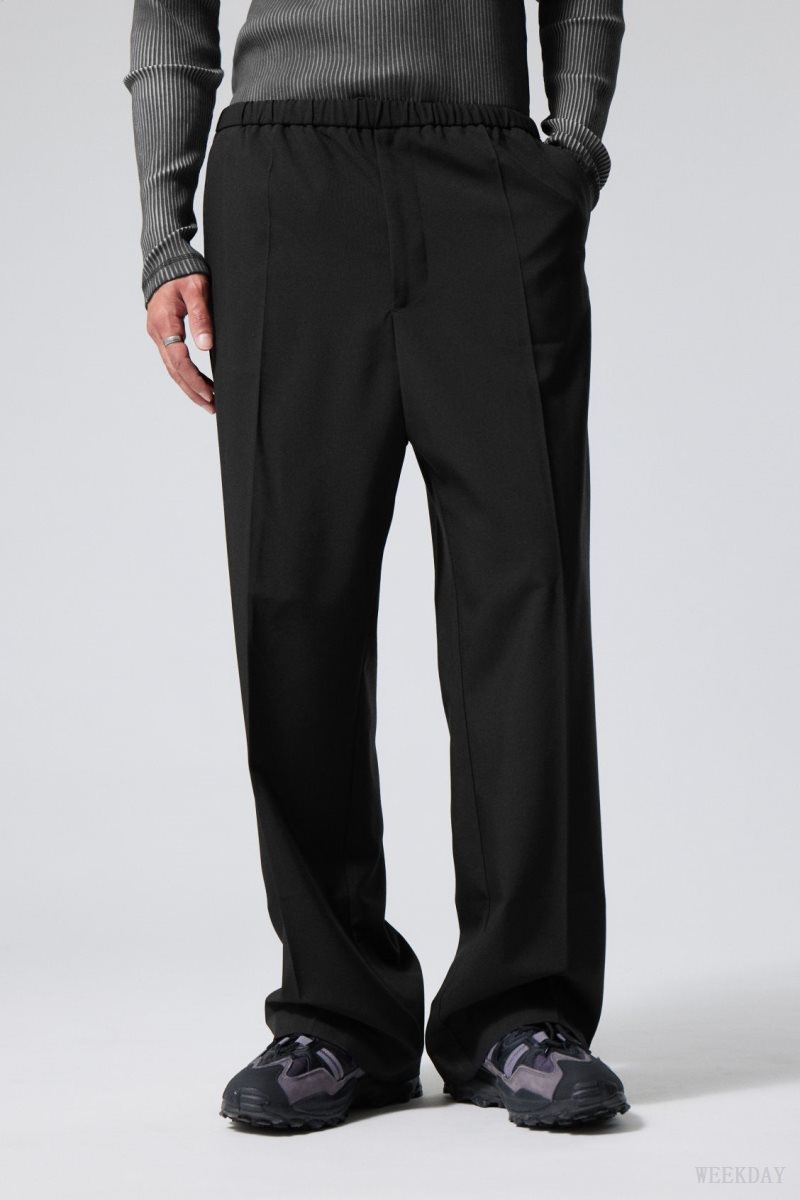 Weekday Axel Relaxed Suit Trousers 黒 | UFPP6479