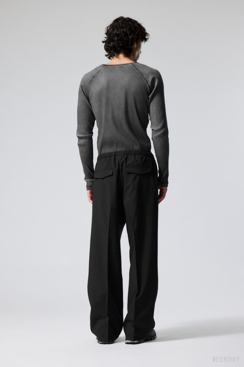 Weekday Axel Relaxed Suit Trousers 黒 | UFPP6479