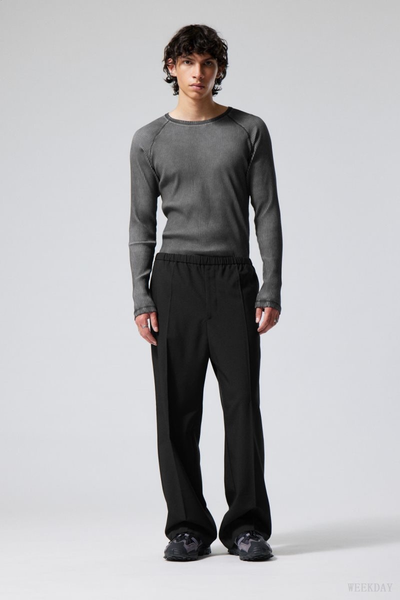 Weekday Axel Relaxed Suit Trousers 黒 | UFPP6479