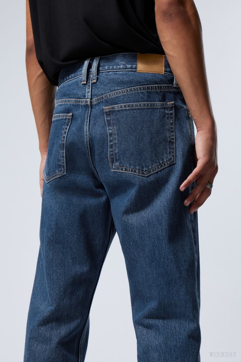 Weekday Barrel Relaxed Tapered Jeans 青 | GFCC8669