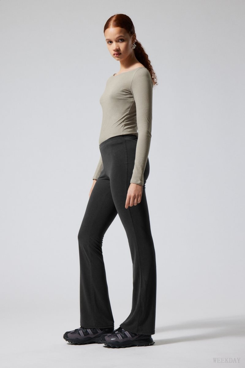 Weekday Bea Jersey Trousers 黒 | JJQS4935