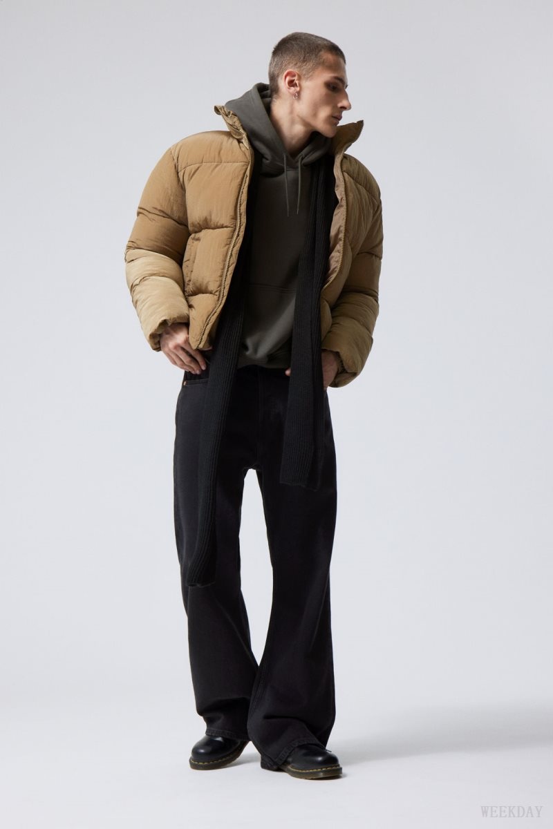 Weekday Ben Ripstop Puffer Jacket Dusty Mole | XNAC5930