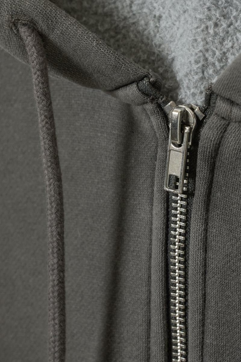 Weekday Boxy Heavyweight Zip Hoodie 暗グレー | KKDF4940