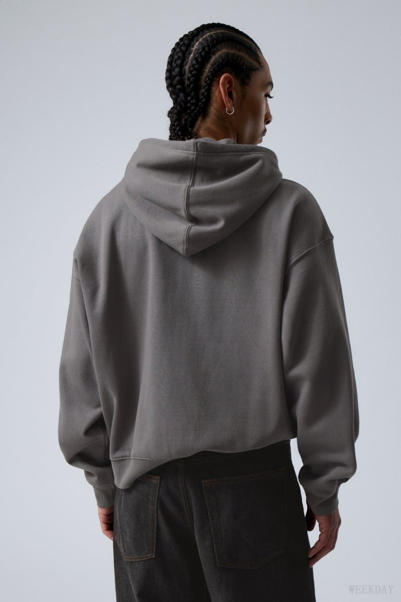 Weekday Boxy Midweight Zip Hoodie 黒 | EQHI6961