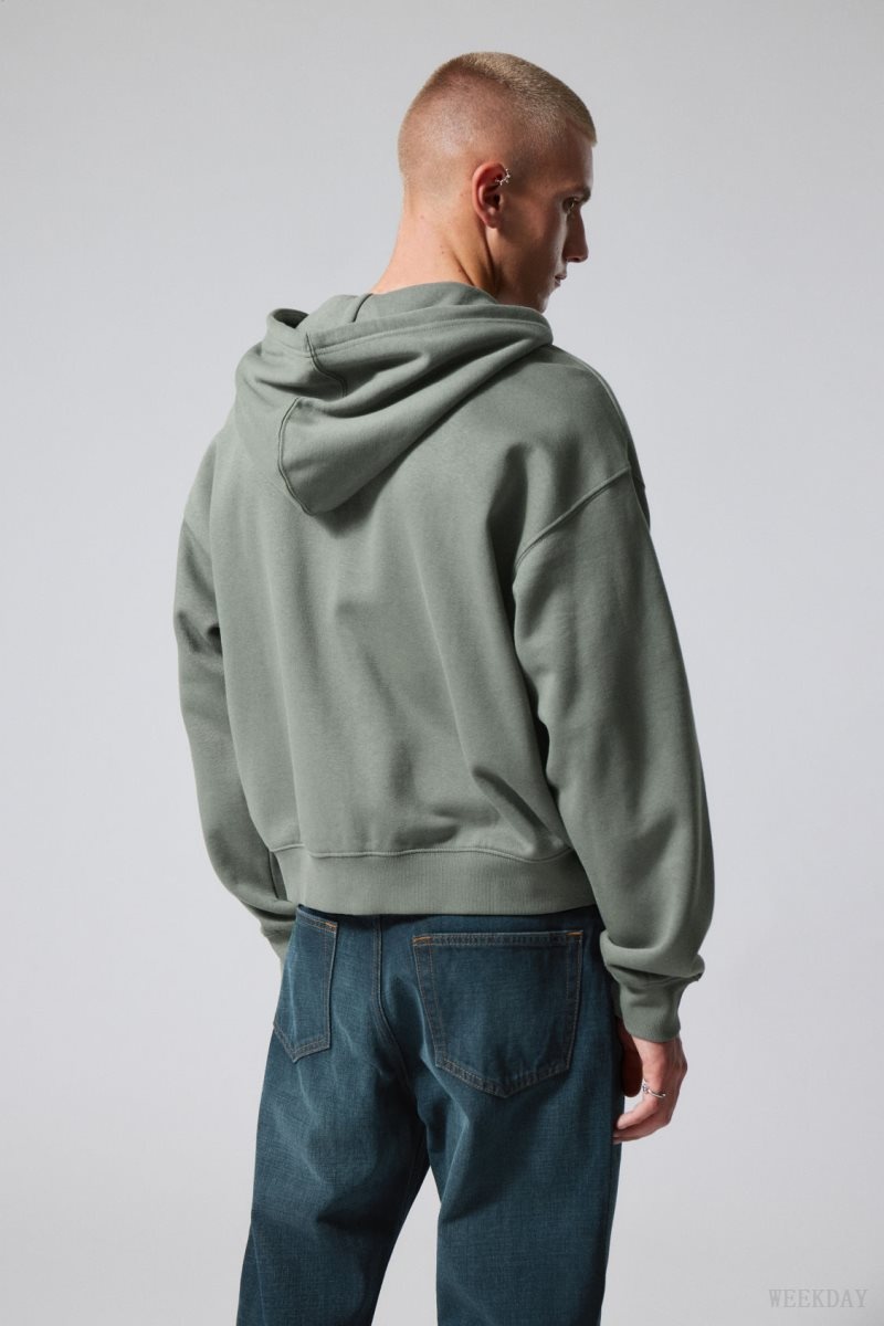 Weekday Boxy Midweight Zip Hoodie グレー | QLKR7242