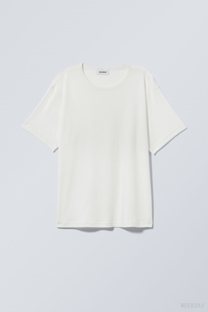 Weekday Boxy Relaxed T-shirt 白 | CERQ9133