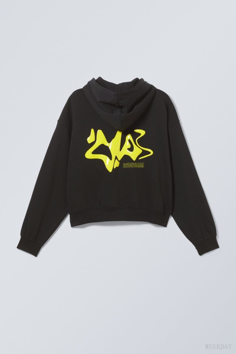 Weekday Boxy グラフィック Zip Hoodie Liquid Dance | RACJ5143