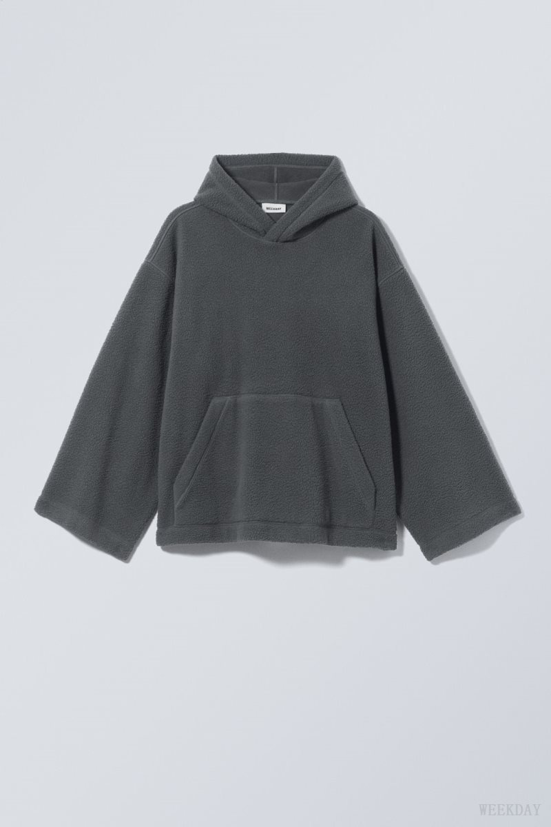 Weekday Cameron Fleece Hoodie 暗グレー | XSHS1526