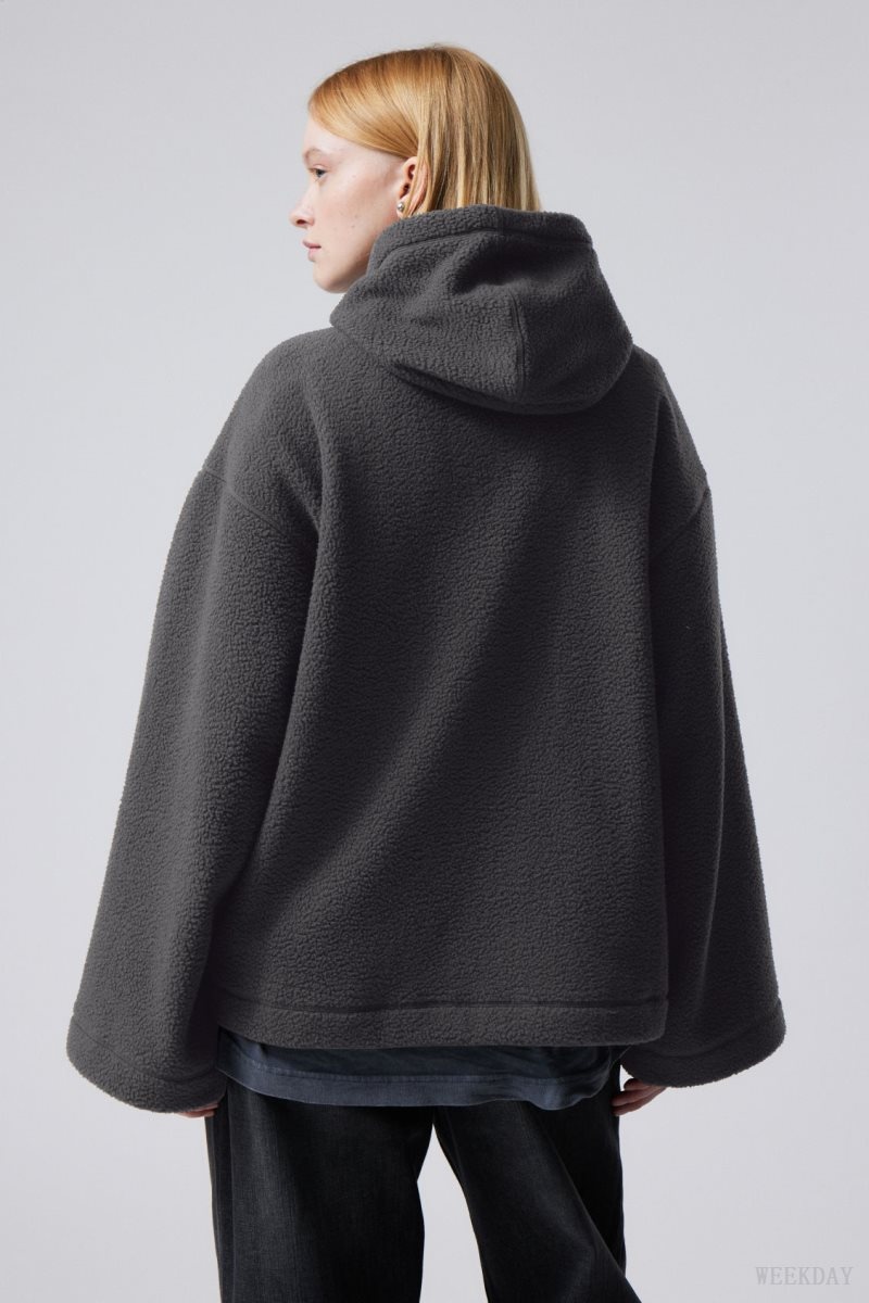 Weekday Cameron Fleece Hoodie 暗グレー | XSHS1526