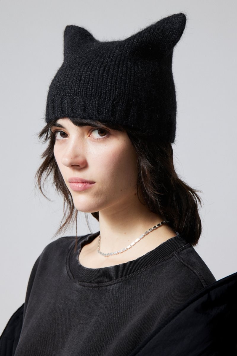 Weekday Cat Beanie 黒 | BAST9801