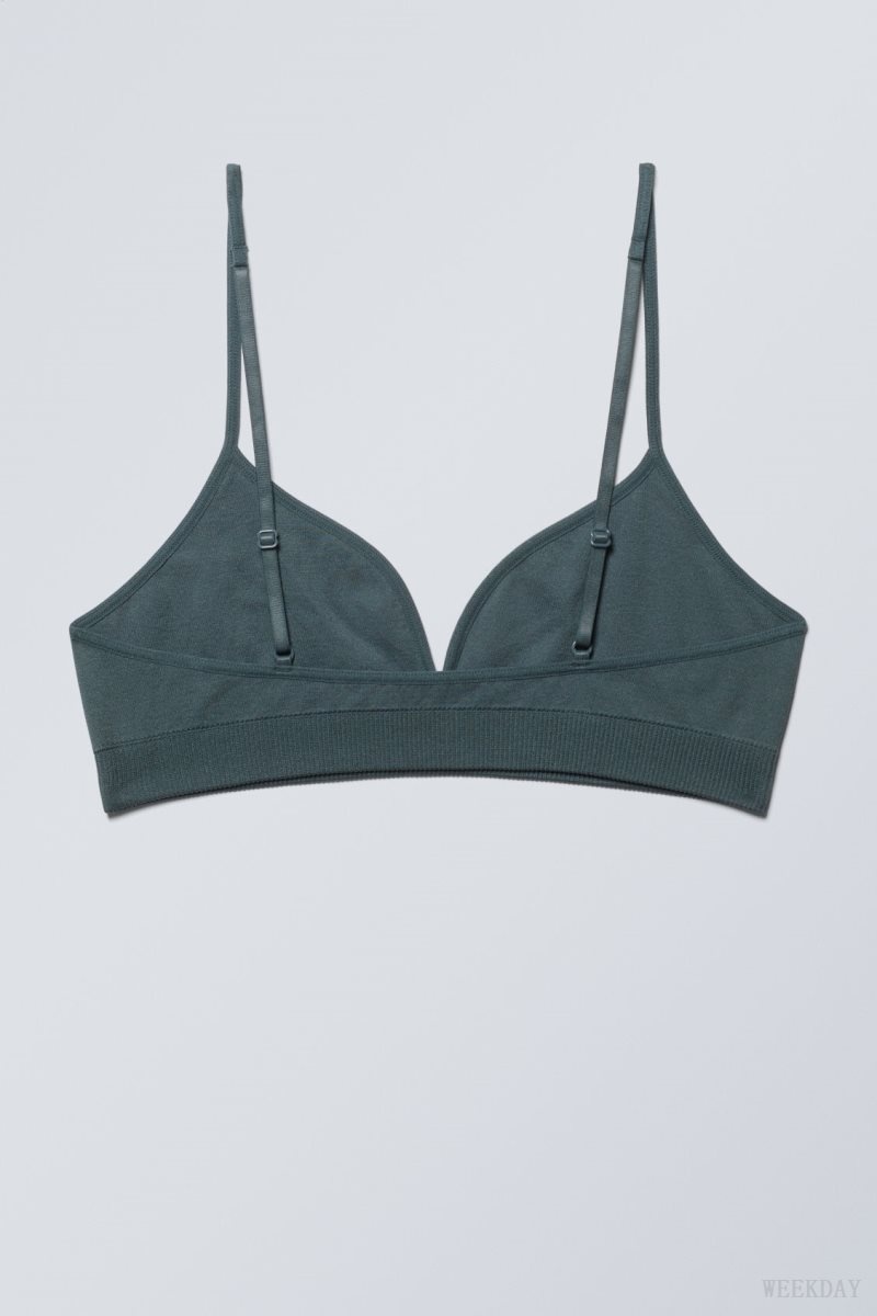 Weekday Cat Soft Triangle Bra ブラ 暗ターコイズ | SURS7900