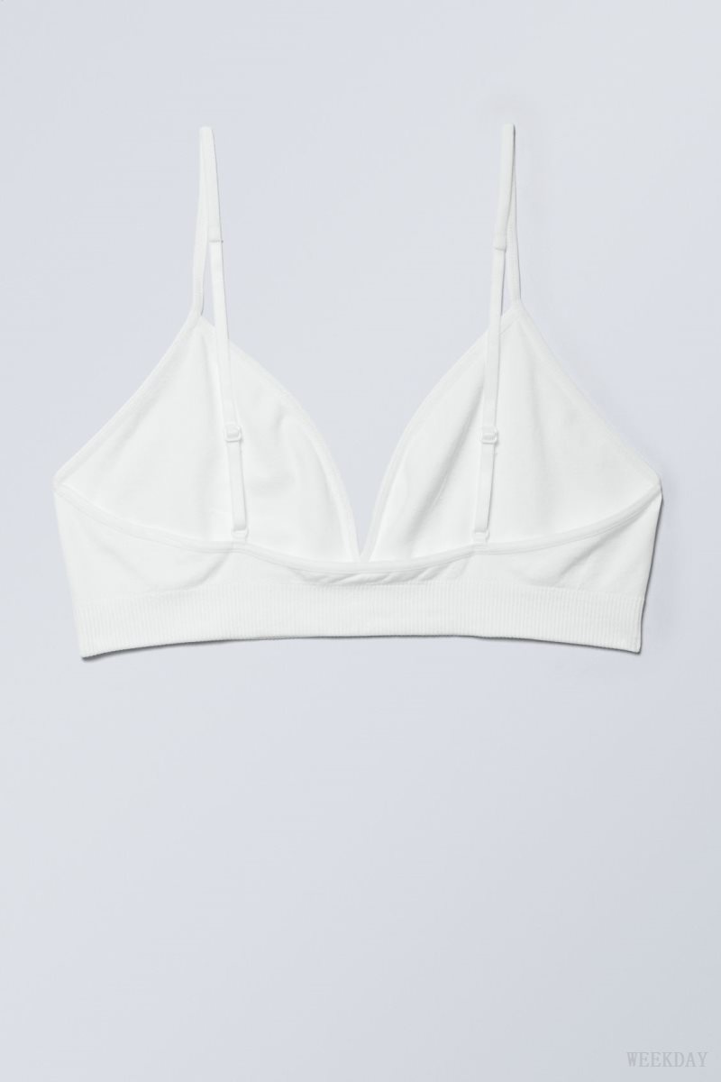 Weekday Cat Soft Triangle Bra ブラ 白 | URNI9449