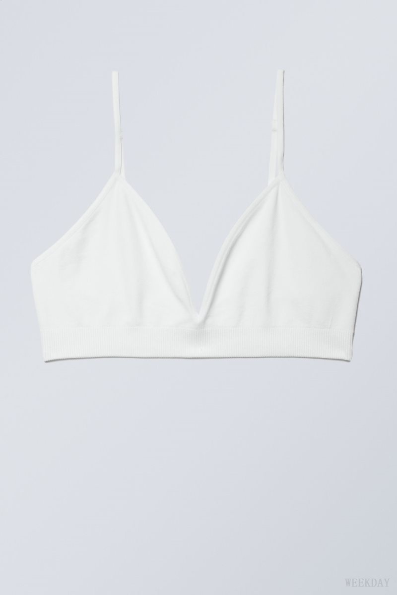 Weekday Cat Soft Triangle Bra ブラ 白 | URNI9449