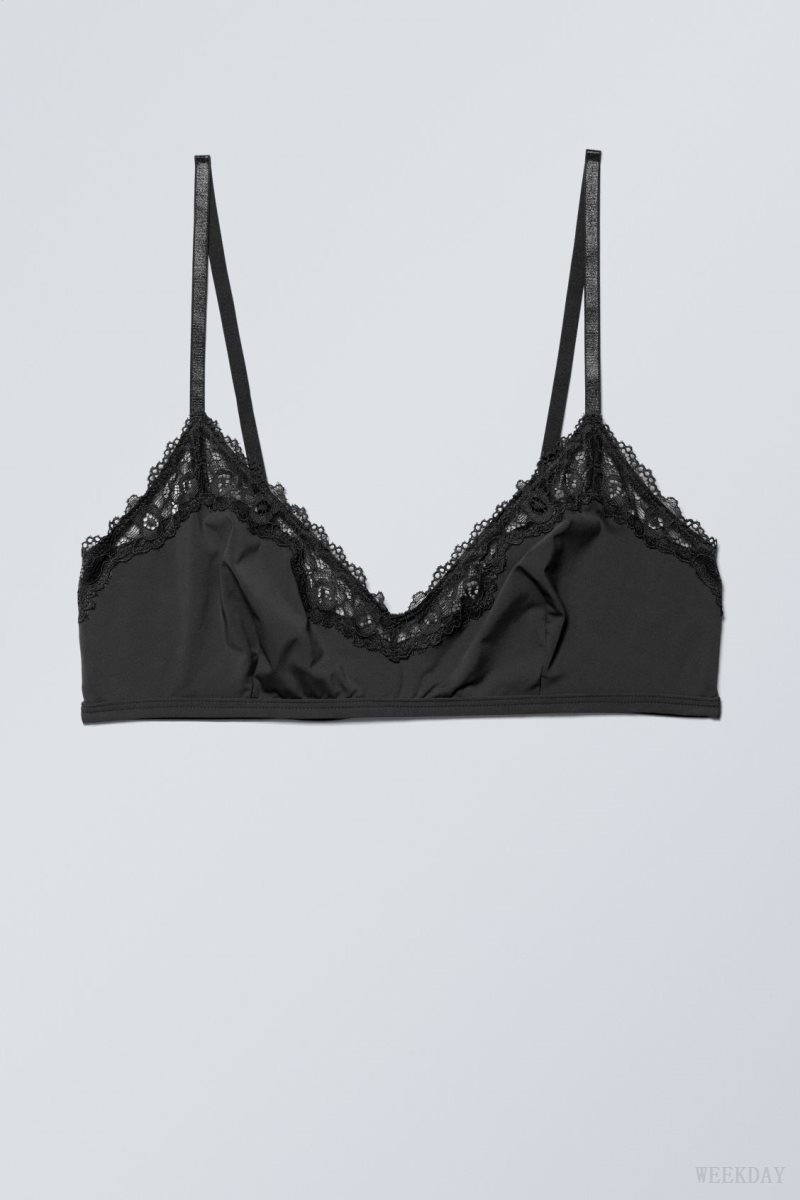 Weekday Cleo triangle bralette Bralette 黒 | TGUU1635