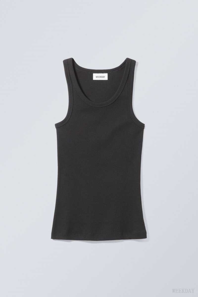 Weekday Close Fitted Tank Top 黒 | BRKI8072