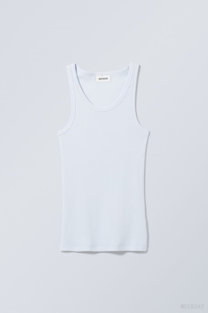 Weekday Close Fitted Tank Top ライト青 | FSYC6694