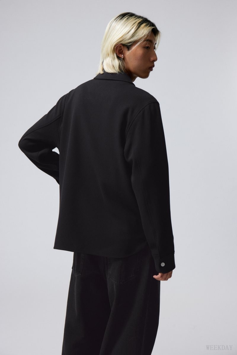 Weekday Curtis Relaxed Overshirt 黒 | XRKO3469