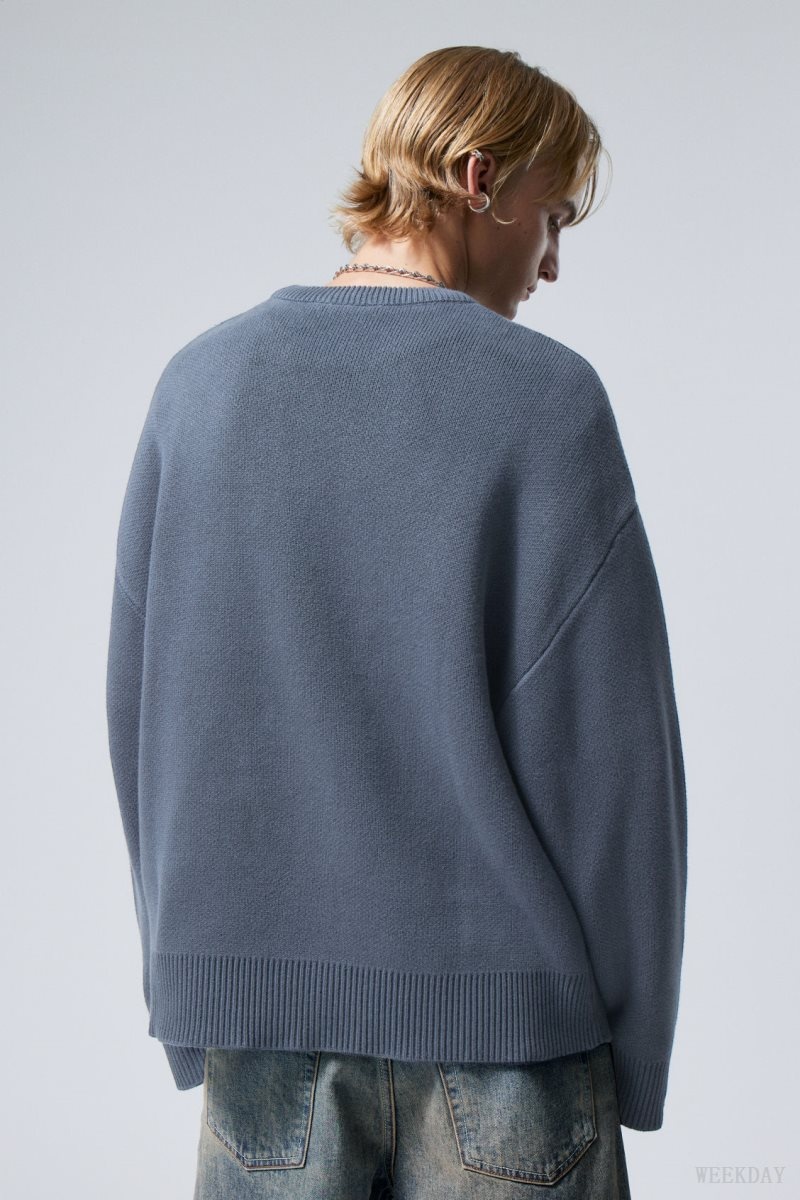 Weekday Cypher Oversized Sweater 青 | VNFB9461