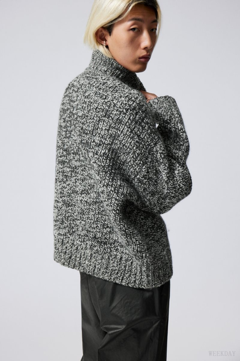 Weekday Cypher ウール Blend Turtleneck Sweater Mole Melange | PVCZ1250