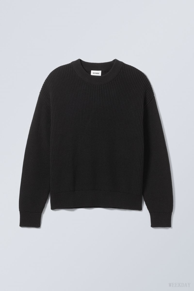 Weekday Daniel Regular Sweatshirt 黒 | NYGX5223