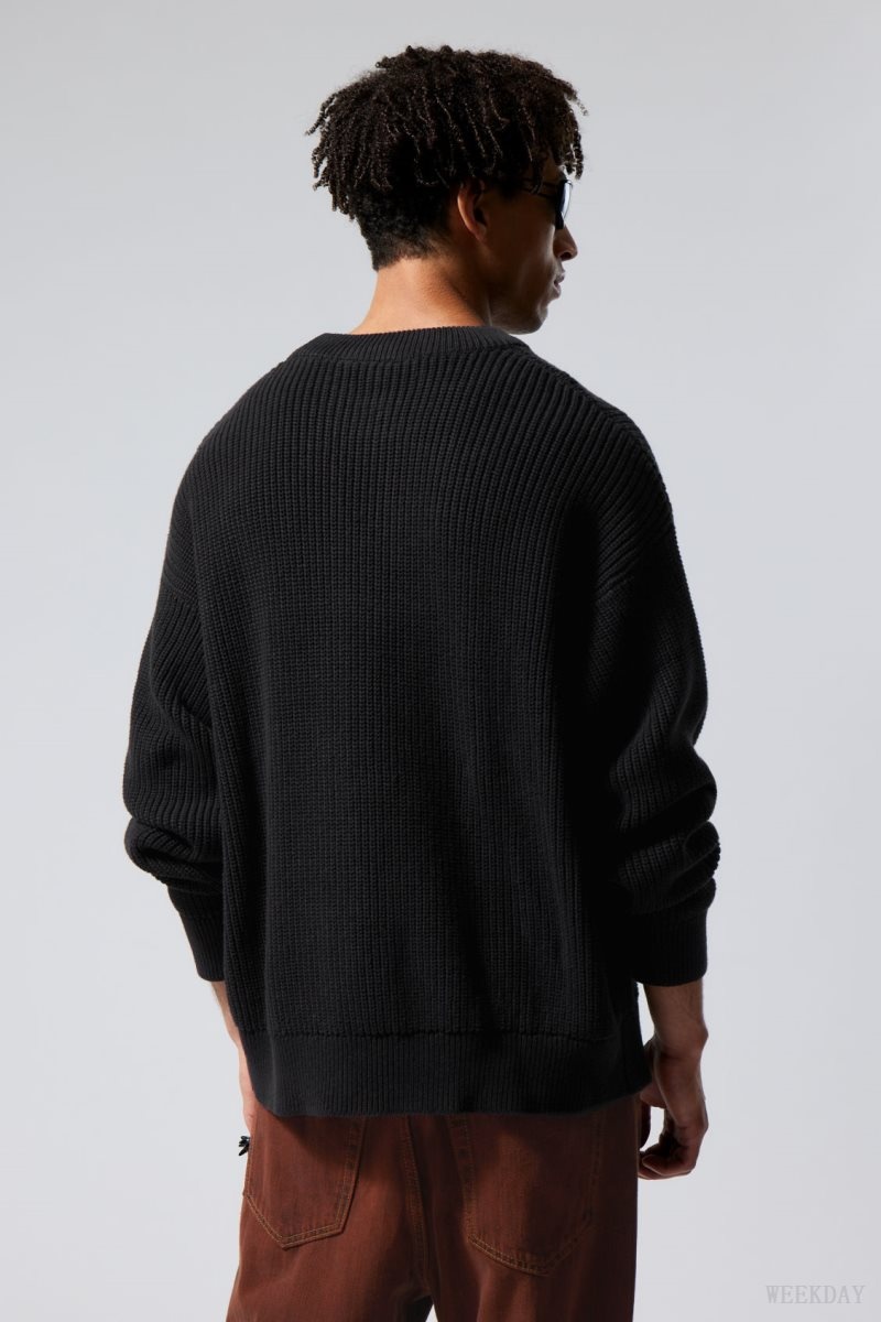 Weekday Daniel Regular Sweatshirt 黒 | NYGX5223