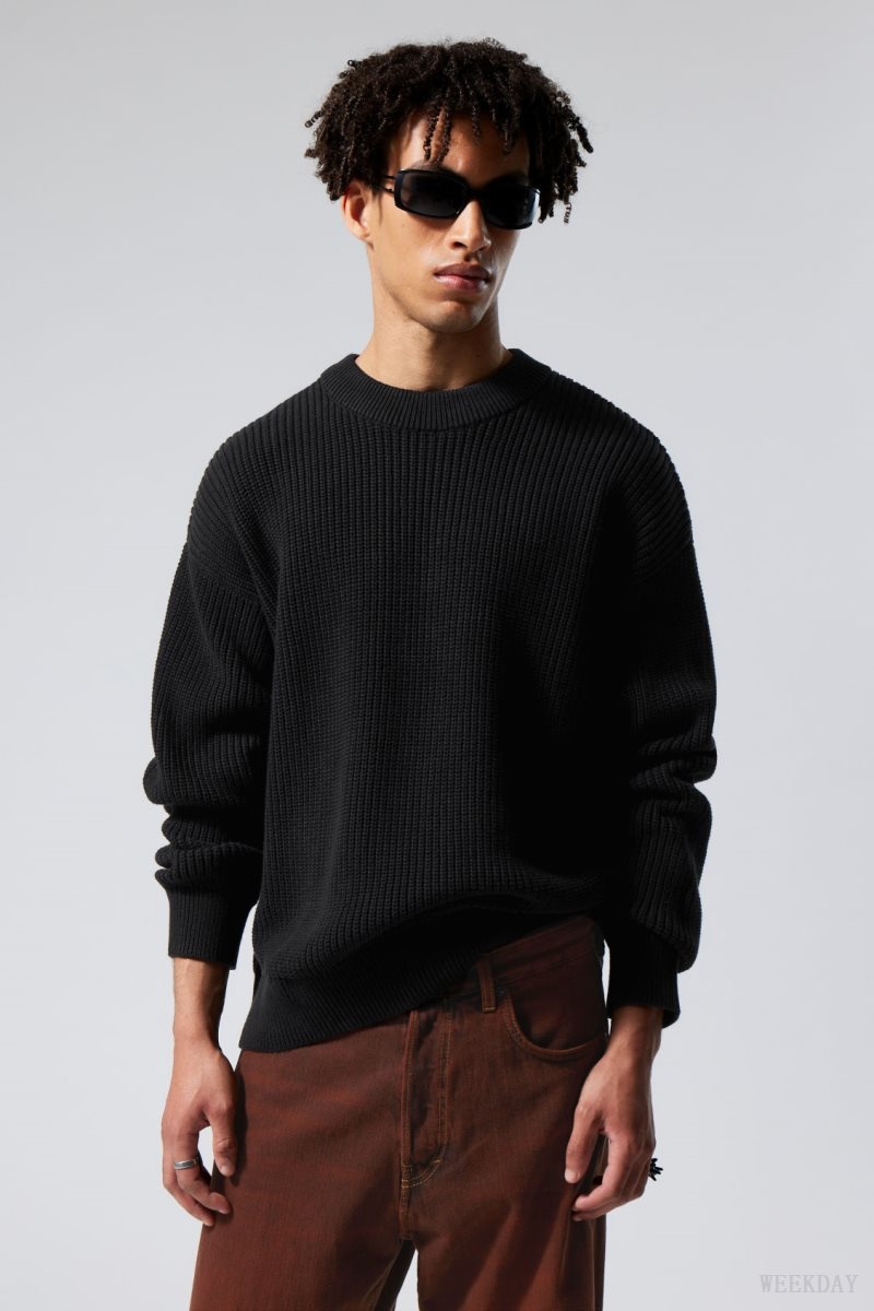 Weekday Daniel Regular Sweatshirt 黒 | NYGX5223