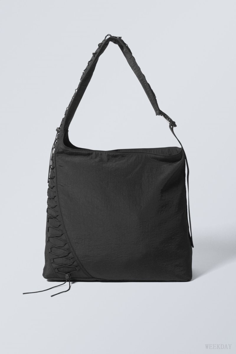 Weekday Dawa Drawstring Shoulder Bag 黒 | NXJB9800