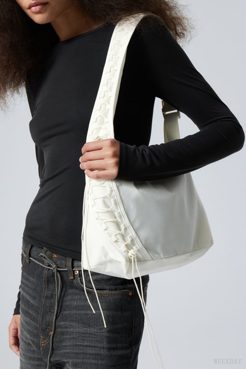 Weekday Drawstring Shoulder Bag 白 | LUXU8696